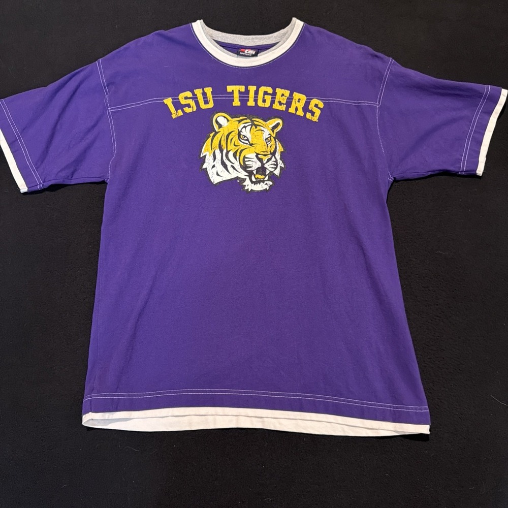Louisiana State University Tigers Purple Short Sleeve Graphic T-shirt Men's L